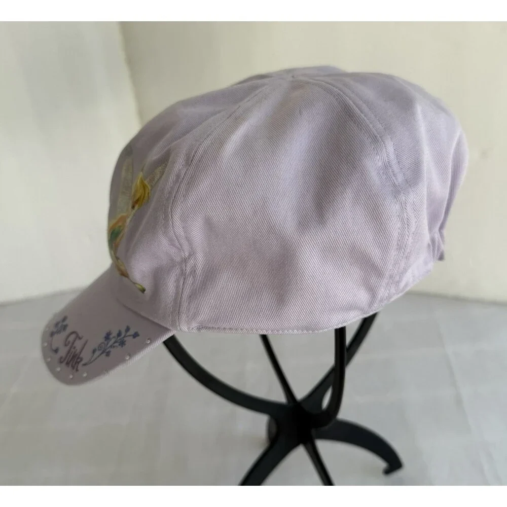Vtg Y2K Disney Tinker Bell Tink Cap Hat Youth Rhinestones Stretch Painter Style